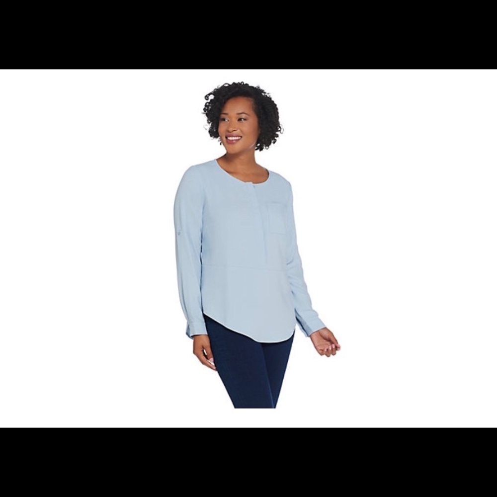 Elizabeth & Clarke Stain Repellent Woven Top